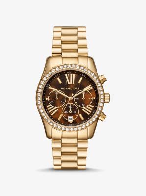 michael kors lexington pavé gold-tone watch|michael kors lexington.